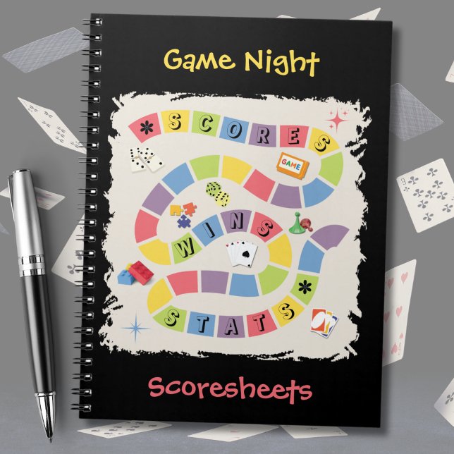 Retro Färgglad Brädspelsresultat Anteckningsbok (Record every game in this vibrant, retro-inspired game night scorebook!)