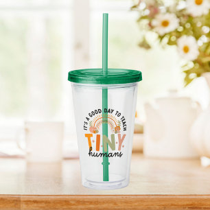 Retro Färgglad Citat för Förskollärare Take Away Mugg