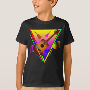 Retro Färgglad Gitarr T Shirt