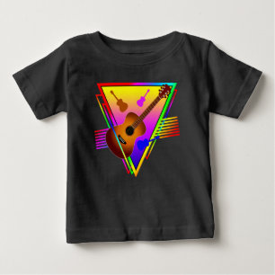 Retro Färgglad Gitarr T Shirt