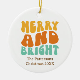 Retro Färgglad Glädje och Ljus Jul Högtid Julgransprydnad Keramik