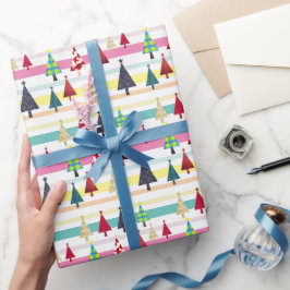 Retro färgglad jul presentpapper