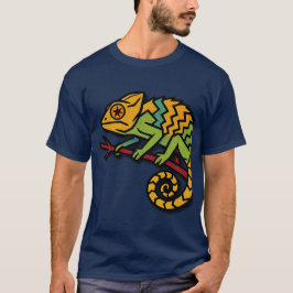 Retro Färgglad Ödla Grafisk Herr T-Shirt