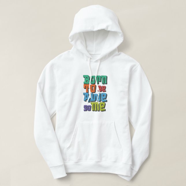 Retro Färgglad Typografi Tröja Hoodie (Design framsida)