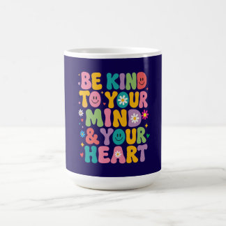 Retro Färgglad Var Snäll Mot Din Själ Mental Hälsa Kaffemugg