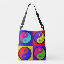Retro Färgglad Yin Yang Pop Färgblock