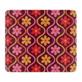 Retro färgglada blommor på Mid Century Ogee