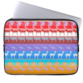 Retro Färgglada Djur Moderna Randiga Mönster #2 Laptop Sleeve