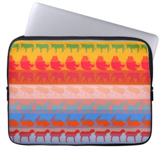 Retro Färgglada Djur Moderna Randiga Mönster #3 Laptop Sleeve
