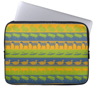 Retro Färgglada Djur Moderna Randiga Mönster #8 Laptop Sleeve