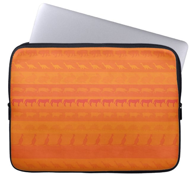 Retro Färgglada Djur Mönster #9 Laptop Sleeve (Framsidan)