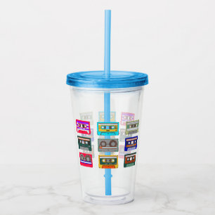 Retro Färgglada Kassettband 80-Tal Nostalgi Take Away Mugg