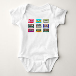 Retro Färgglada Kassettband 80-Tals Nostalgi T Shirt