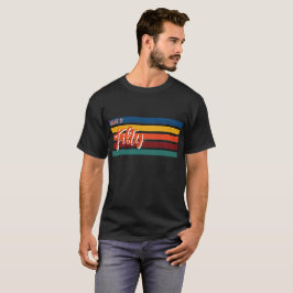 Retro färgglada randiga femtioårsfirande party chi t shirt