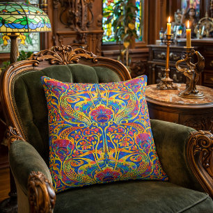 Retro Färgglatt Art Nouveau Mönster Kudde