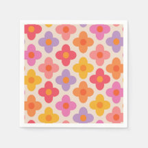 Retro Färgglatt Hippie Modernt Blommönster