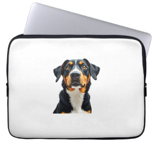 Retro Färgglatt Hundporträtt Illustration Vintage Laptop Fodral