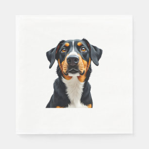 Retro Färgglatt Hundporträtt Illustration Vintage Pappersservett
