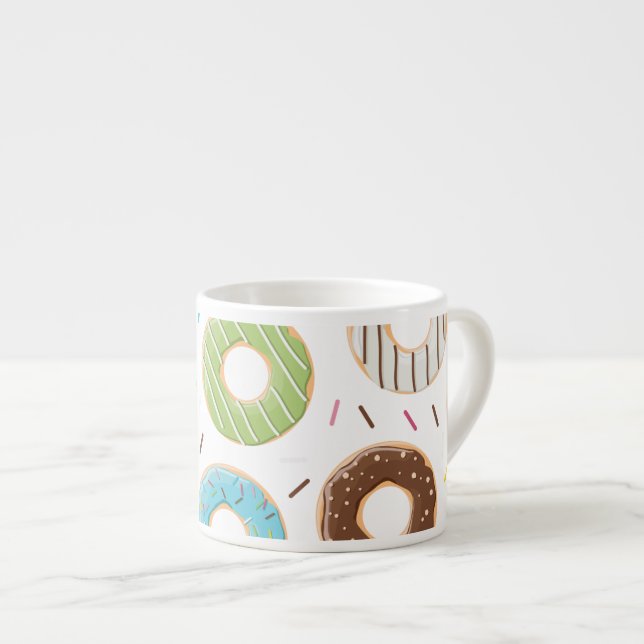 Retro Färgglatt Mönster av Munkar Minimalistisk Ro Espressomugg (Framsida höger)