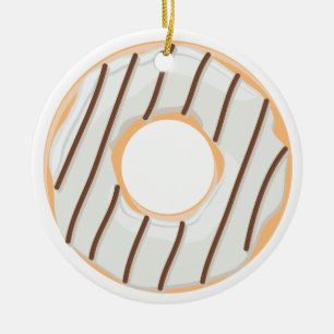 Retro Färgglatt Mönster med Munkar Minimalistisk R Julgransprydnad Keramik