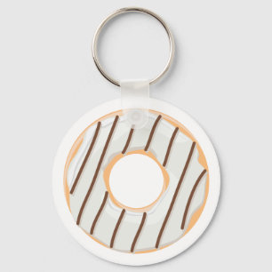 Retro Färgglatt Mönster med Munkar Minimalistisk R Nyckelring