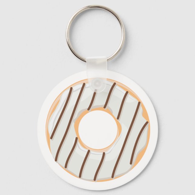 Retro Färgglatt Mönster med Munkar Minimalistisk R Nyckelring (Framsida)