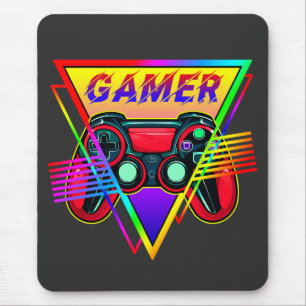 Retro färgglatt regnbåge Gamer Dator Gaming Musmatta
