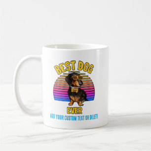 Retro färgglatt rolig dachshund hund kaffemugg