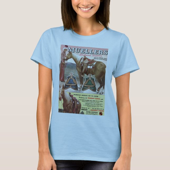 Retro färgrik Cowpoke T-shirt (Framsida)