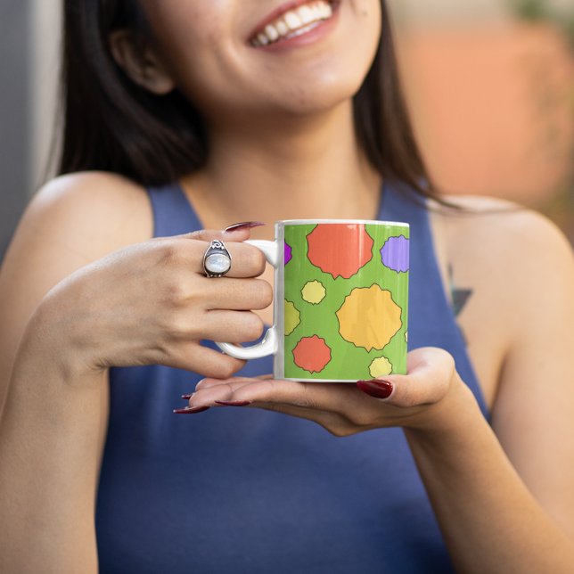 Retro färgrik djärv ljus prick jumbo mugg (Skapare uppladdad)