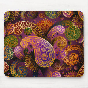 Retro färgrik härlig Boho bohem Paisley Musmatta