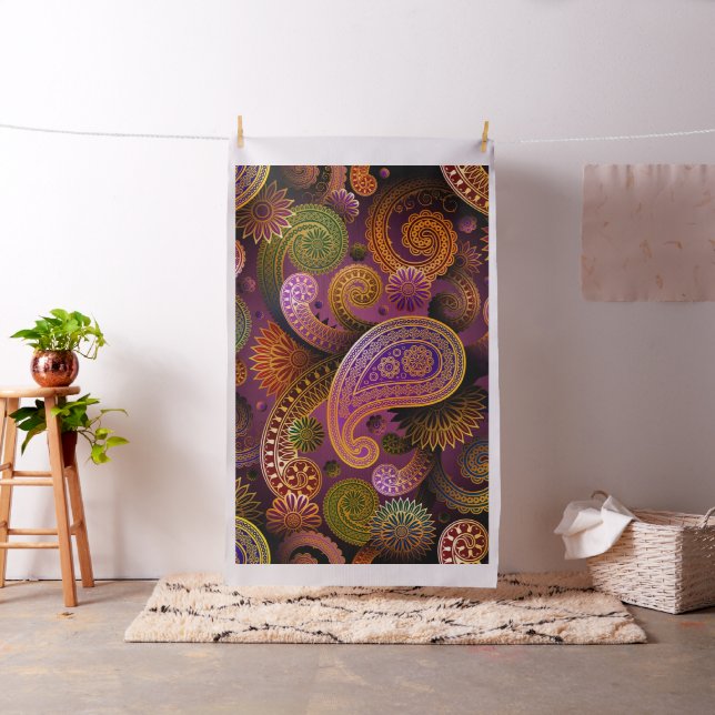 Retro färgrik härlig Boho bohem Paisley Tyg (In Situ)