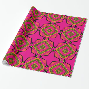 Retro färgrik härlig Boho bohem Presentpapper