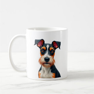 Retro färgrik hundporträttillustration Vintage T Kaffemugg