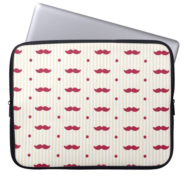 Retro färgrik mustaschStache Handlebar Laptop Fodral (Framsidan)