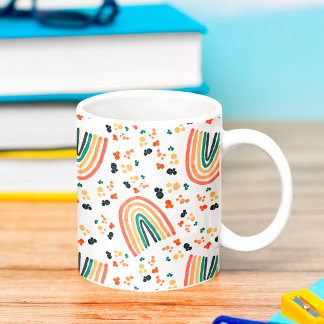 Retro färgrik solnedgång Abstrakt regnbåge akvarel Kaffemugg