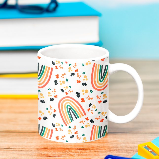 Retro färgrik solnedgång Abstrakt regnbåge akvarel Kaffemugg (Skapare uppladdad)
