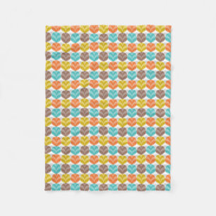 Retro färgrikt polka dotsmönster fleecefilt