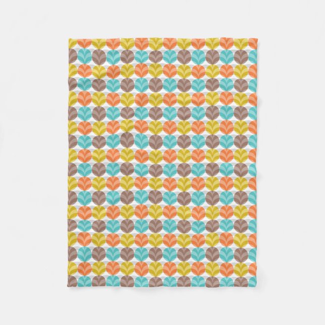 Retro färgrikt polka dotsmönster fleecefilt (Framsidan)