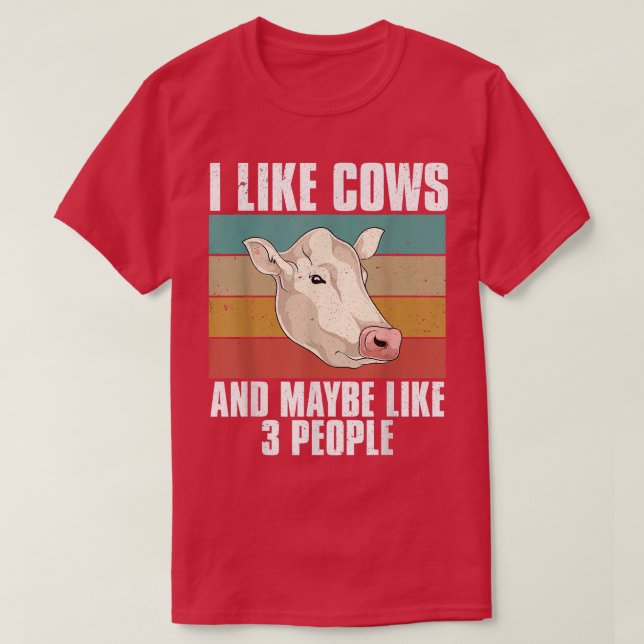 Retro Farm Animal Farmer Cow Älskare Farming Funny T Shirt (Design framsida)