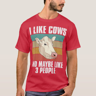 Retro Farm Animal Farmer Cow Älskare Farming Funny T Shirt