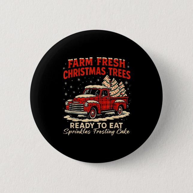 Retro Farm Fresh Debbie Christmas Cake Red Truck H Knapp (Framsida)