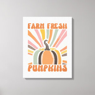 Retro Farm Fresh Pumpkins Canvastryck