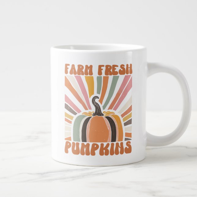 Retro Farm Fresh Pumpkins Jumbo Mugg (Höger)