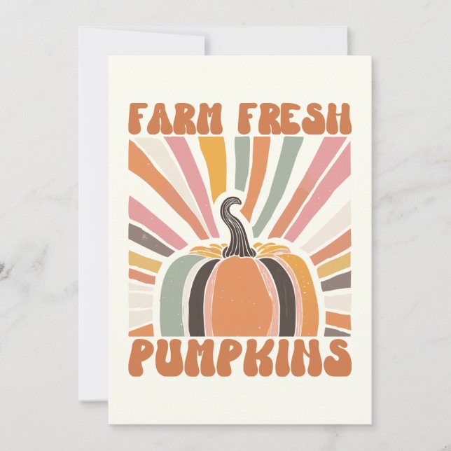 Retro Farm Fresh Pumpkins Kort (Framsida)