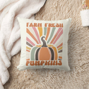 Retro Farm Fresh Pumpkins Kudde
