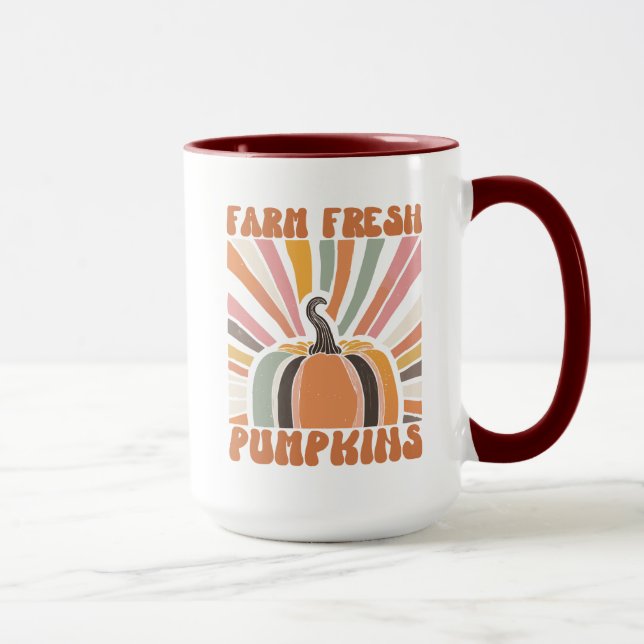 Retro Farm Fresh Pumpkins Mugg (Höger)