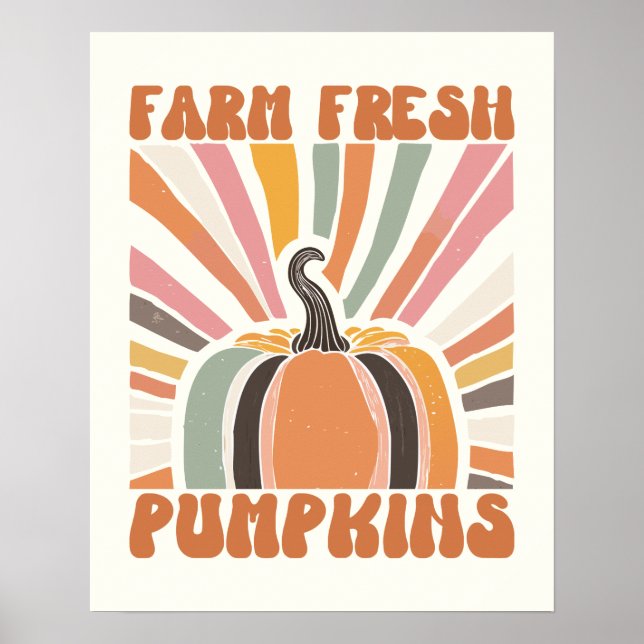 Retro Farm Fresh Pumpkins Poster (Framsidan)