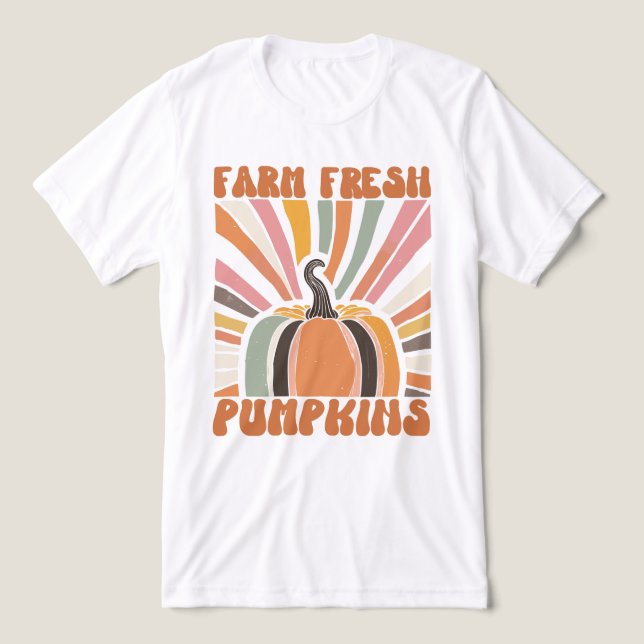 Retro Farm Fresh Pumpkins T Shirt (Design Framsida)