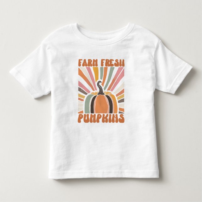 Retro Farm Fresh Pumpkins T Shirt (Framsida)